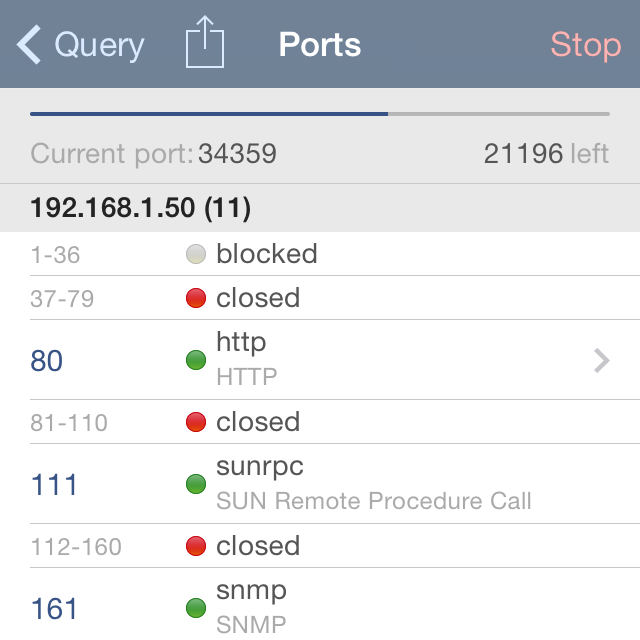 Network Analyzer App - Port scanner