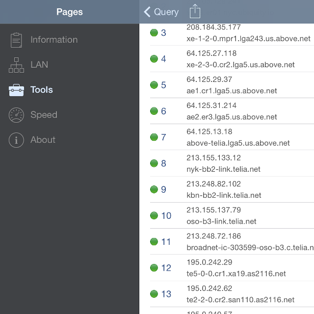 Network Analyzer App - Native iPad user interface